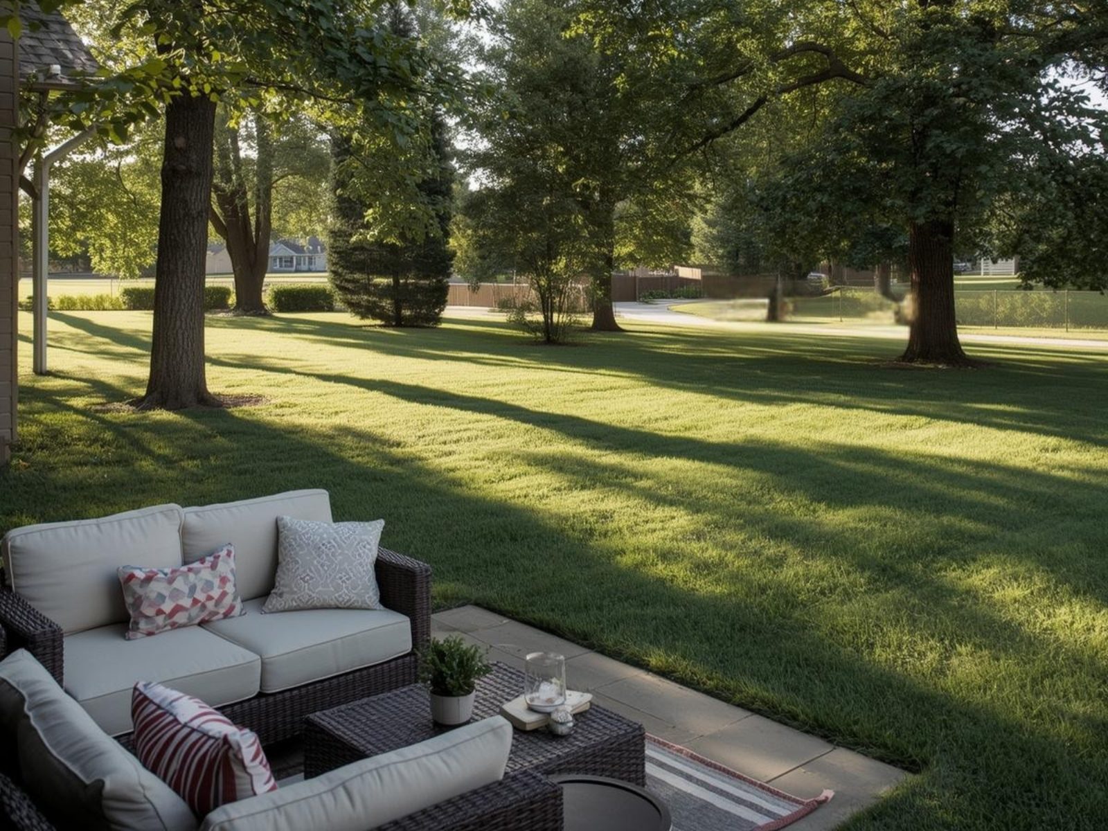 Backyard of a Hendersonville Tennessee home with outdoor space and greenery