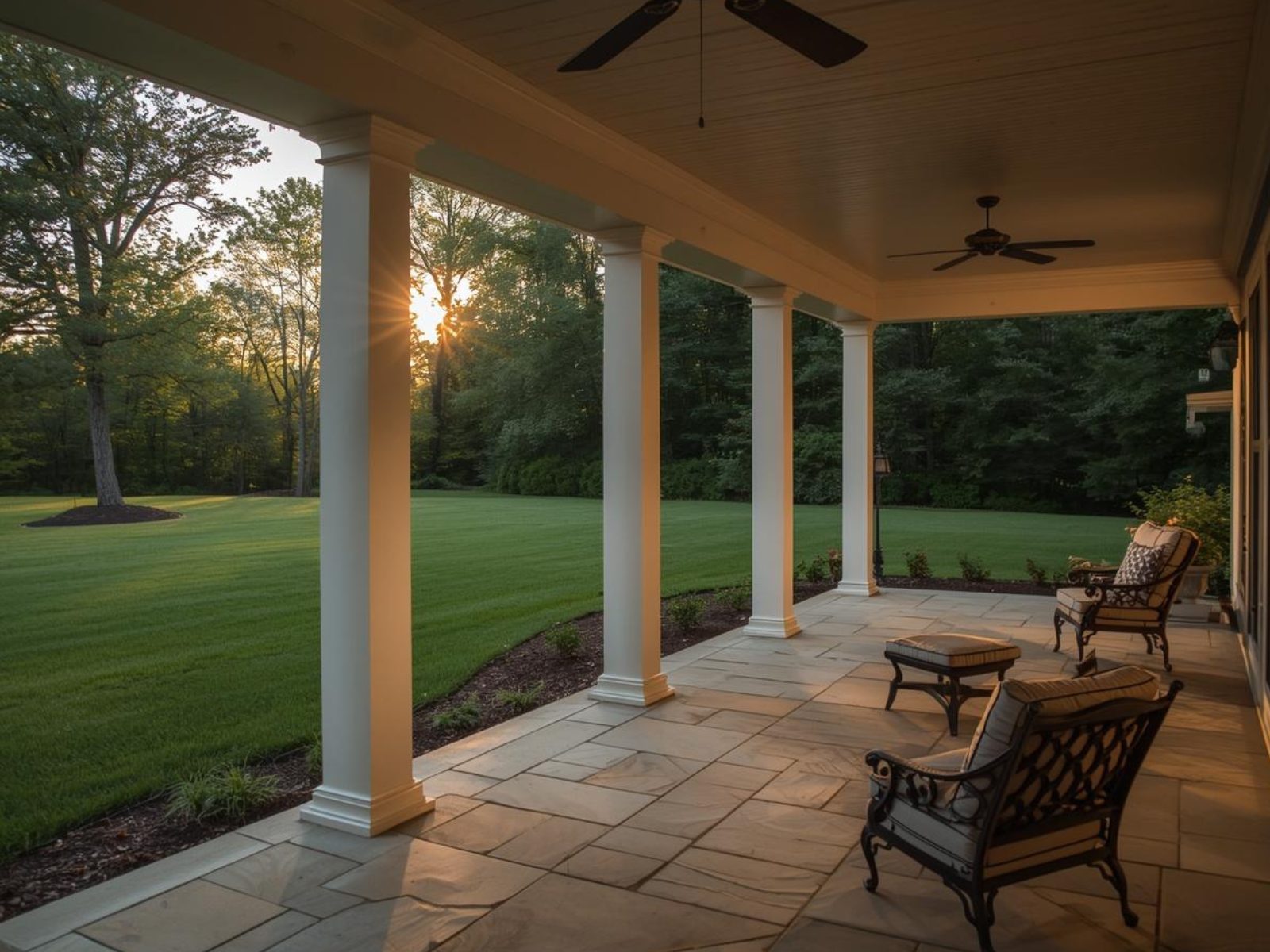 Backyard of a College Grove Nashville home with landscaped outdoor space and open surroundings